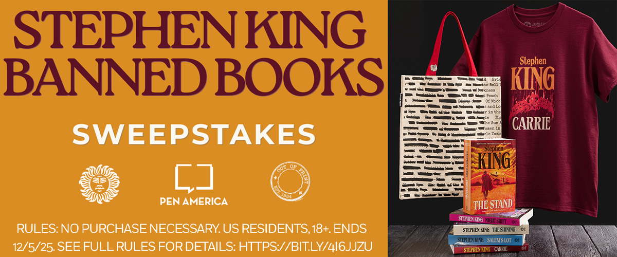 As an effort to make more banned books accessible, Penguin Random House, the brilliant people at PEN America and our friends at Out of Print to offer 5 lucky winners a chance to win this banned books bundle! Click for details and to enter.