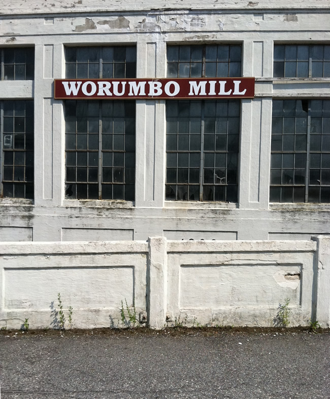Shot of Worumbo Mills in Lisbon Falls, Maine