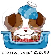 1252668-Clipart-Of-A-Cute-Sick-Puppy-Dog-With-A-Thermometer-And-Ice-Pack-Royalty-Free-Vector-Illustration.jpg